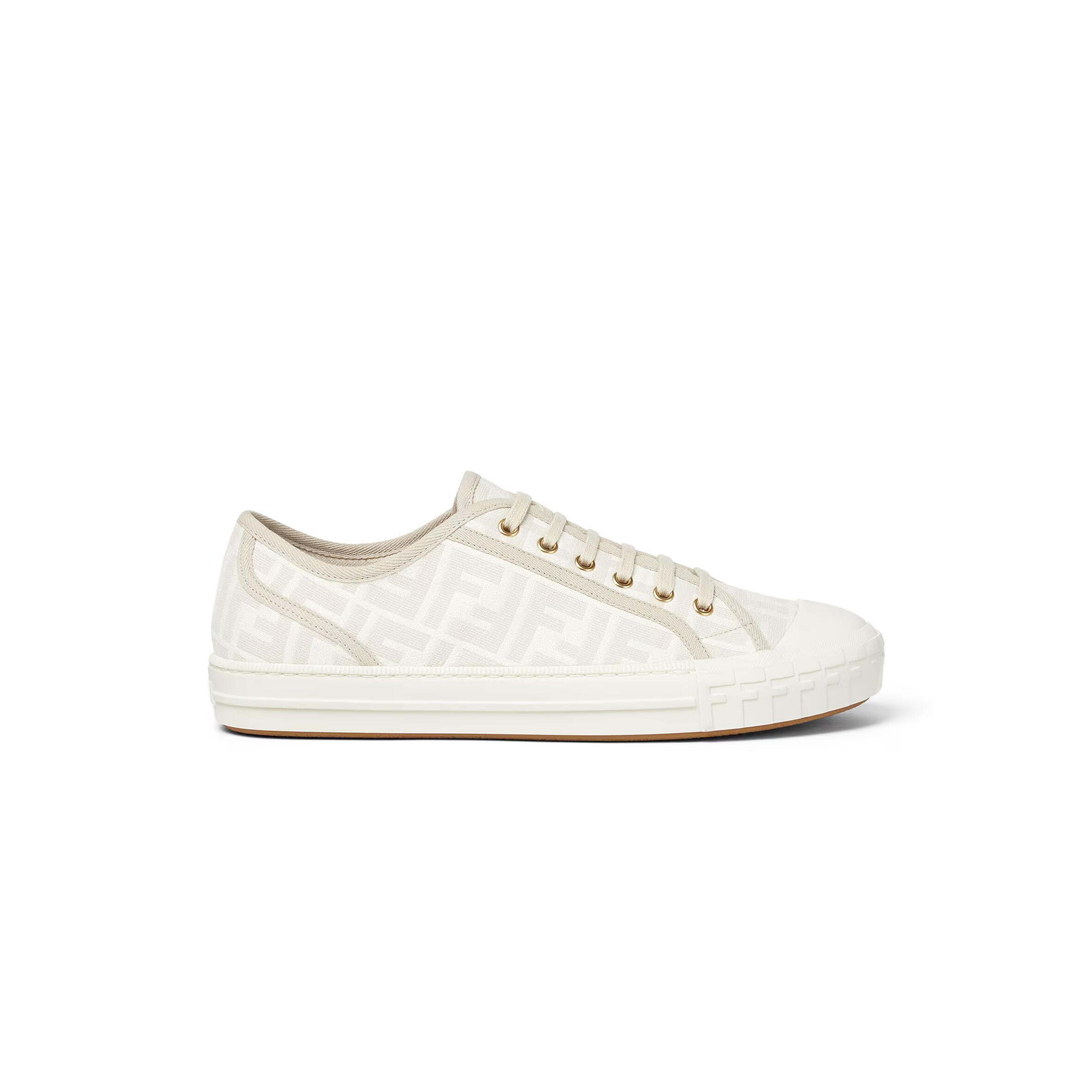 F**di domino white fabric low-tops 7e1553ak1pf1gqf
